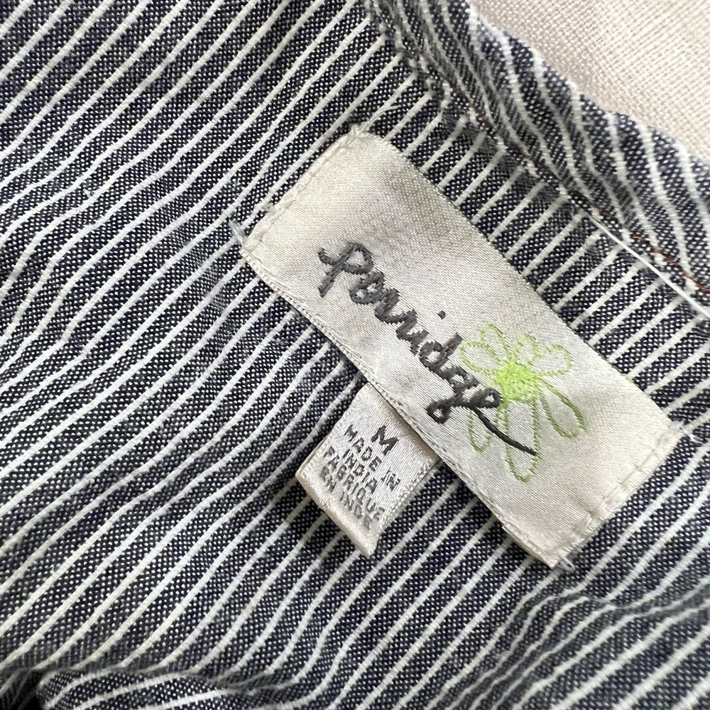 Denim colored Railroad Stripes Mini Skirt - Medium
